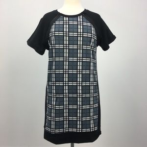 NWT Figwood Geneva Black Cotton Plaid Shirt Dress